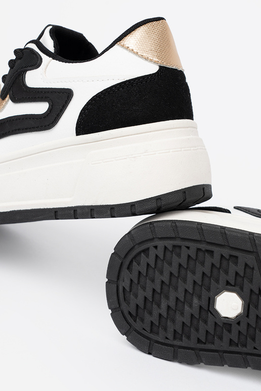 Melns balta krāsa Sporta apavi ze zeltainimi detalami