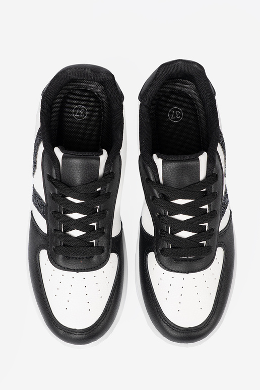 Stilīgs melns-balta krāsa Sporta apavi z mirdzētoInymi InstaInkami