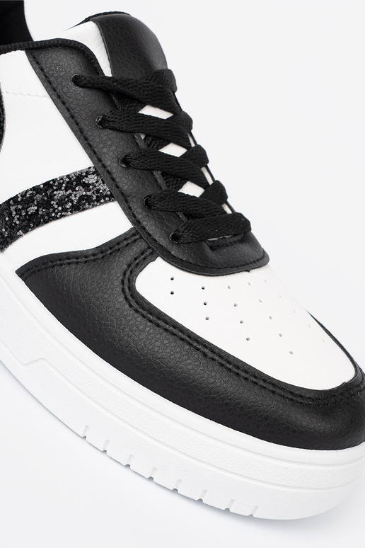 Stilīgs melns-balta krāsa Sporta apavi z mirdzētoInymi InstaInkami
