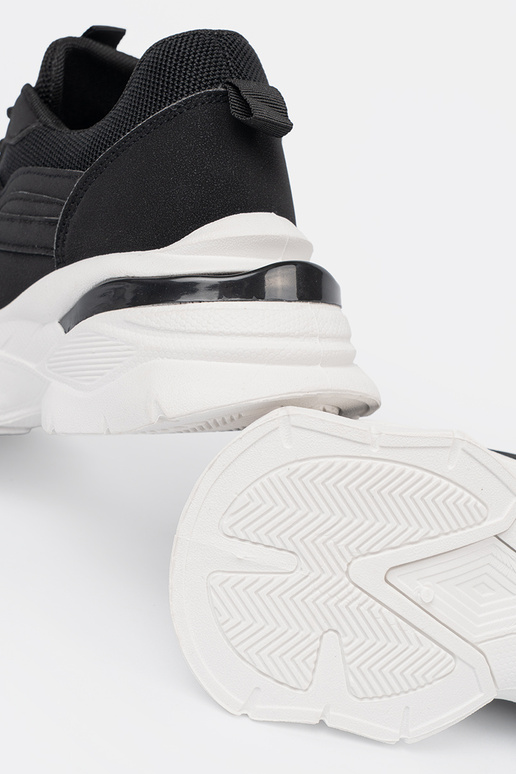 melnas krāsas sports Sporta apavi na grubej balta krāsaj podeszInie