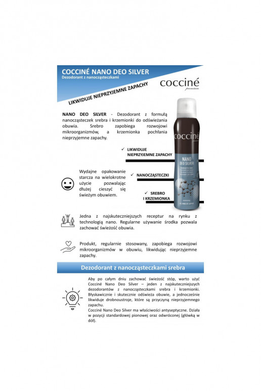 Coccine Ieslēgtsno Deo Silver Apavu atsvaidzinātājs 75ml