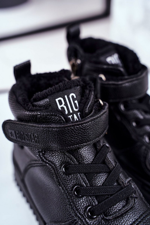 Bērnu apavi siltināti Sportiska stila apavi Big Star GG374040 melnas krāsas