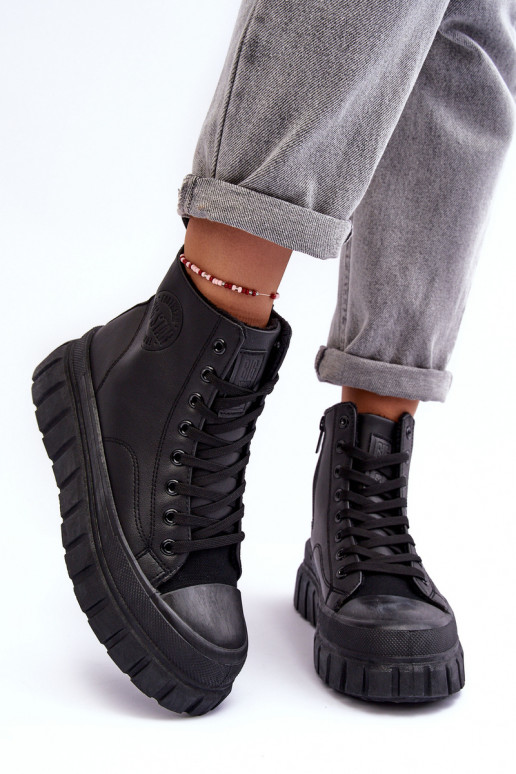 siltināti Āda brīvā laika apavi Uz pili Big Star MM274625 melnas krāsas