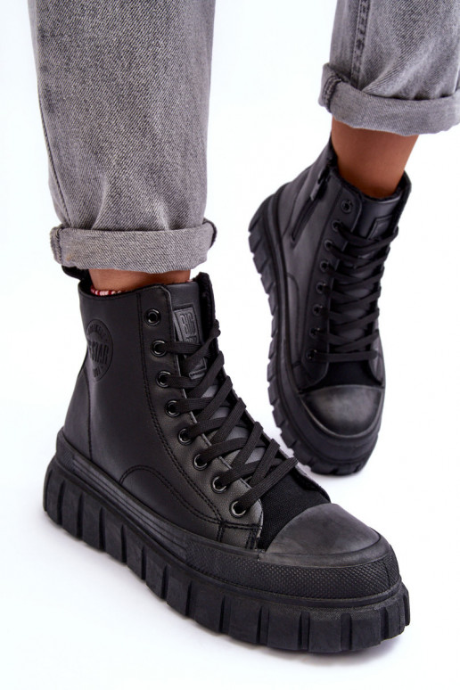 siltināti Āda brīvā laika apavi Uz pili Big Star MM274625 melnas krāsas