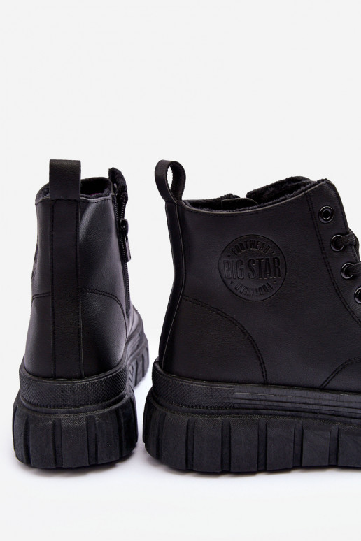 siltināti Āda brīvā laika apavi Uz pili Big Star MM274625 melnas krāsas