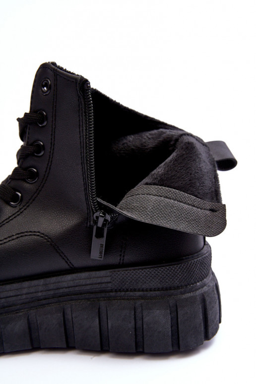 siltināti Āda brīvā laika apavi Uz pili Big Star MM274625 melnas krāsas