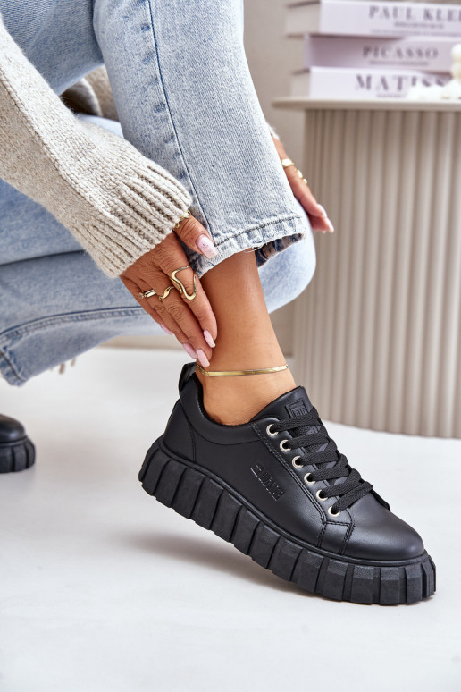 siltināti Sneakers modeļa apavi Sieviešu Big Star MM274617 melnas krāsas siltināti Sneakers modeļa apavi Sieviešu Big Star MM274617 melnas krāsas