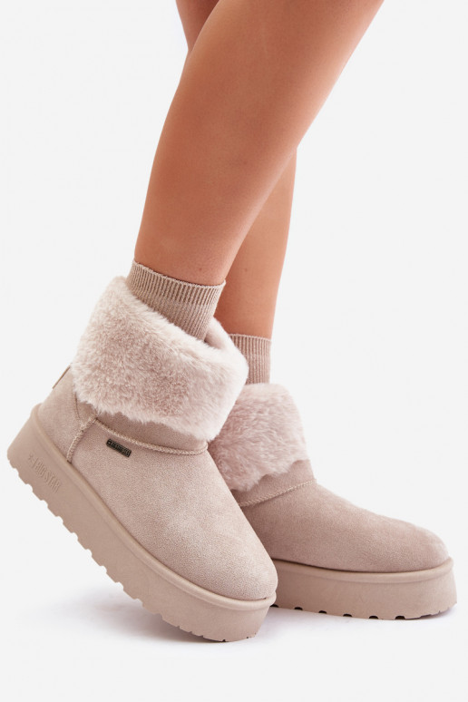 sniega apavi ar platformu ar kažokādu Big Star OO274A107 Ziloņkaula krāsas