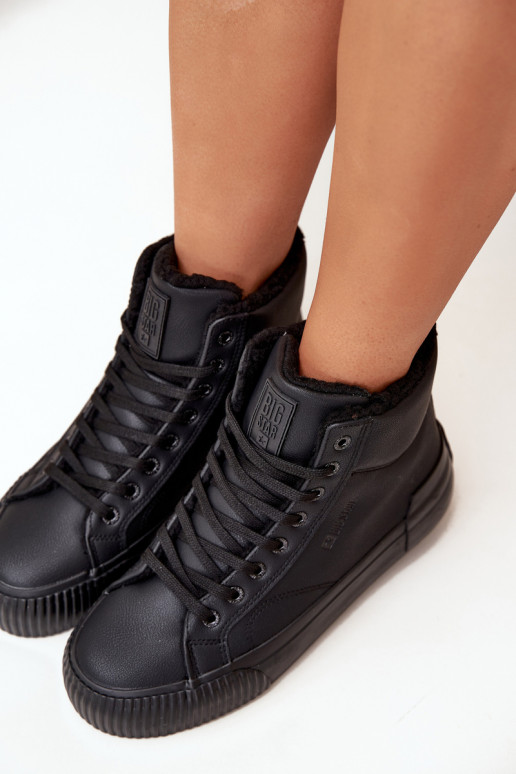 siltināti sieviešu puszābaki ar platformu Big Star OO274796 melnas krāsas