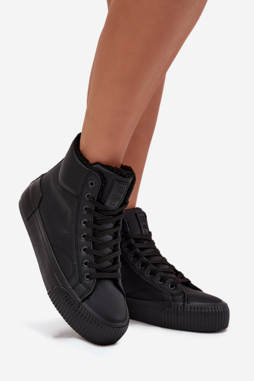 siltināti sieviešu puszābaki ar platformu Big Star OO274796 melnas krāsas