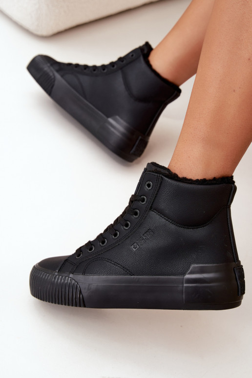 siltināti sieviešu puszābaki ar platformu Big Star OO274796 melnas krāsas