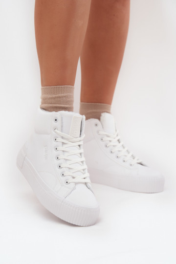 siltināti sieviešu puszābaki ar platformu Big Star OO274794 baltas krāsas