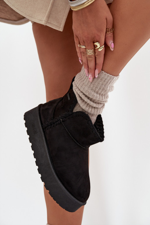 sniega apavi Sieviešu ar platformuPrzeszyciami Big Star SS274128 melnas krāsas