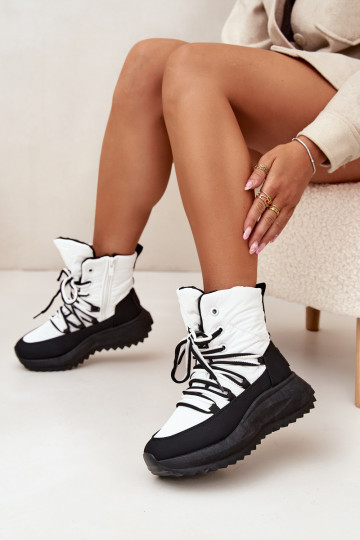 sniega apavi Sieviešu Uz pili Big Star SS274060 Baltas-melnas krāsas