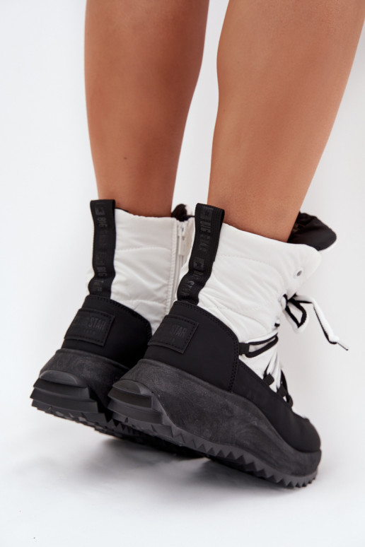 sniega apavi Sieviešu Uz pili Big Star SS274060 Baltas-melnas krāsas