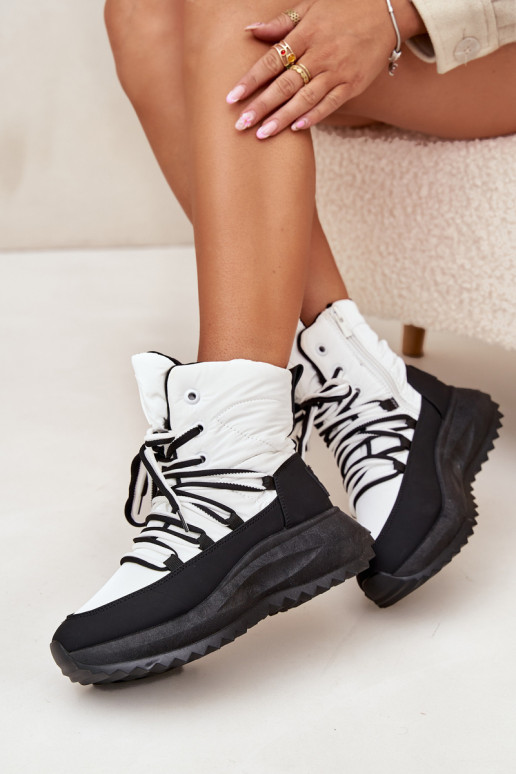 sniega apavi Sieviešu Uz pili Big Star SS274060 Baltas-melnas krāsas