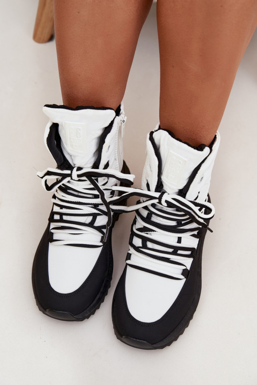 sniega apavi Sieviešu Uz pili Big Star SS274060 Baltas-melnas krāsas