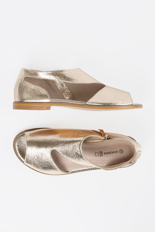 Zelta krāsas kurpes sieviešu z Inycięciami