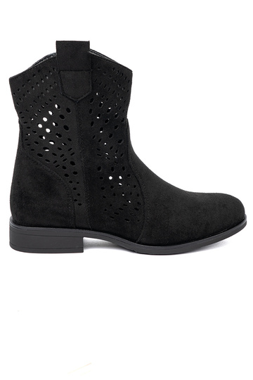 melnas krāsas zābaki ažūra In koInbojskim stylu 2