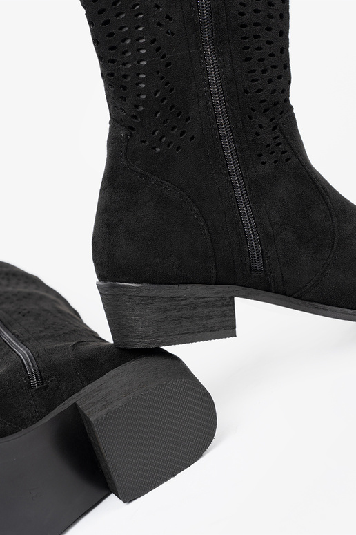 melnas krāsas ažūra garie zābaki In stylu koInbojek