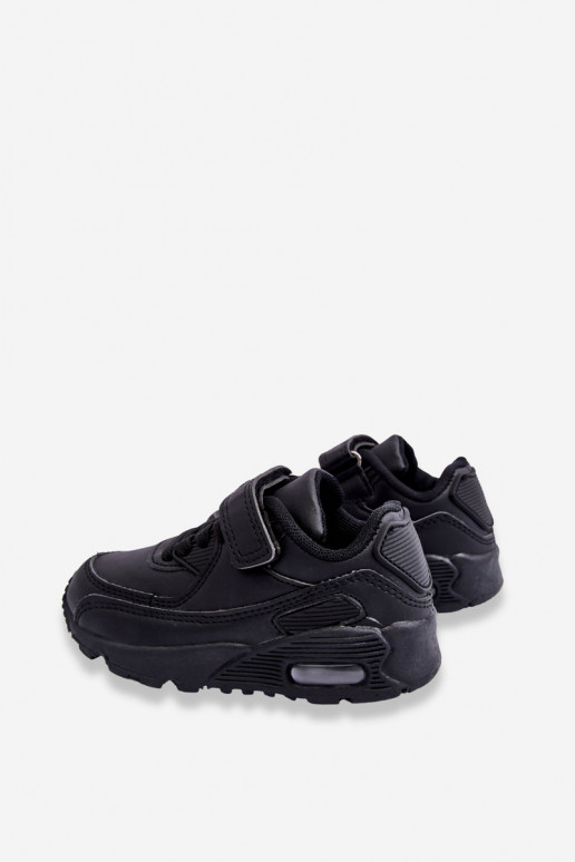 Bērnu sporta apavi ar paaugstinātu zoli melnas krāsas Lori