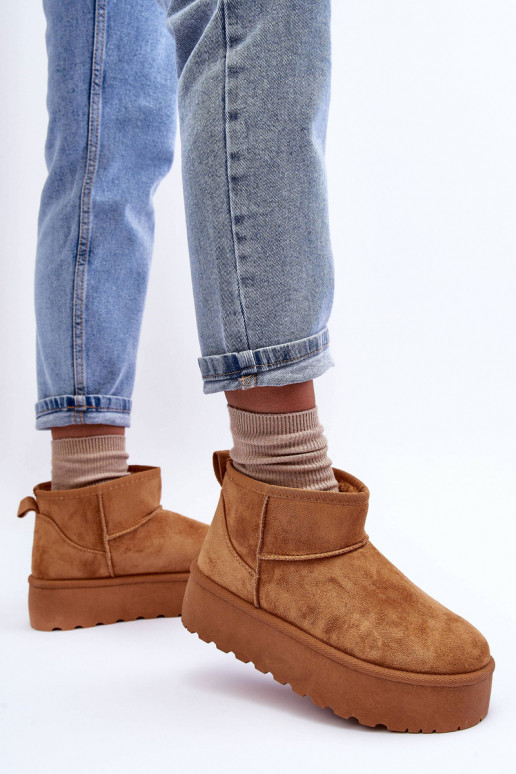 zamšādas sniega apavi ar platformu brūnas krāsas Corcoran