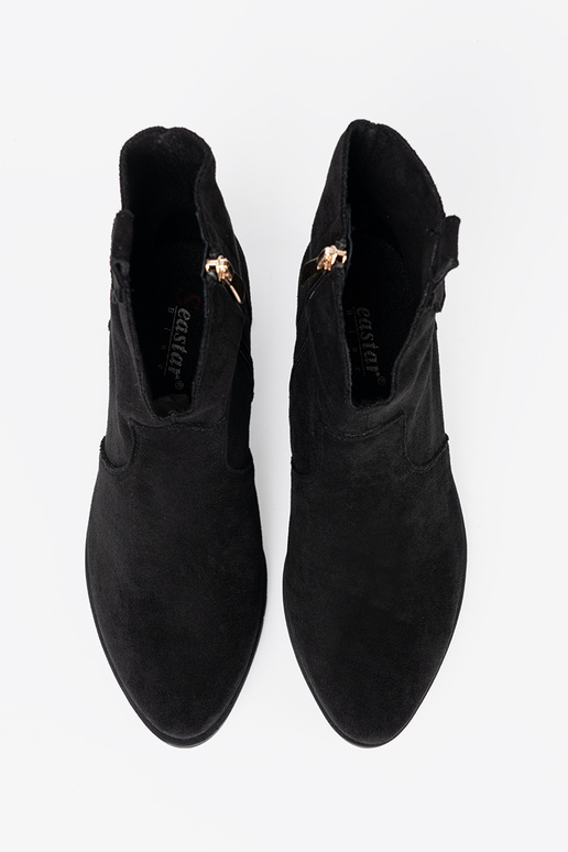 melnas krāsas zābaki kovboju zābaki zamšādas