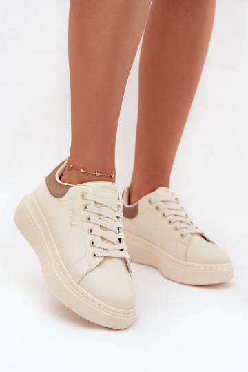Sneakers modeļa apavi Sieviešu ar platformu Big Star SS274246 Ziloņkaula krāsas 2