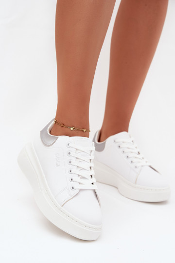 Sneakers modeļa apavi Sieviešu ar platformu Big Star SS274245 Baltas-Sudraba krāsas 2