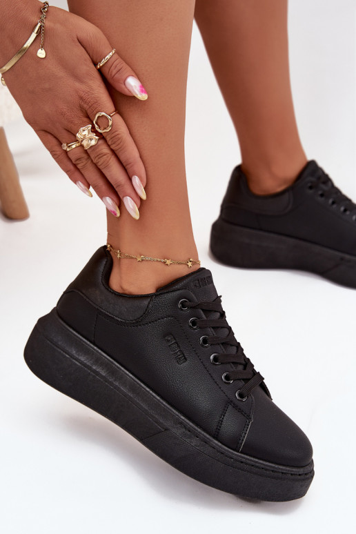 Sneakers modeļa apavi Sieviešu ar platformu Big Star SS274244 melnas krāsas