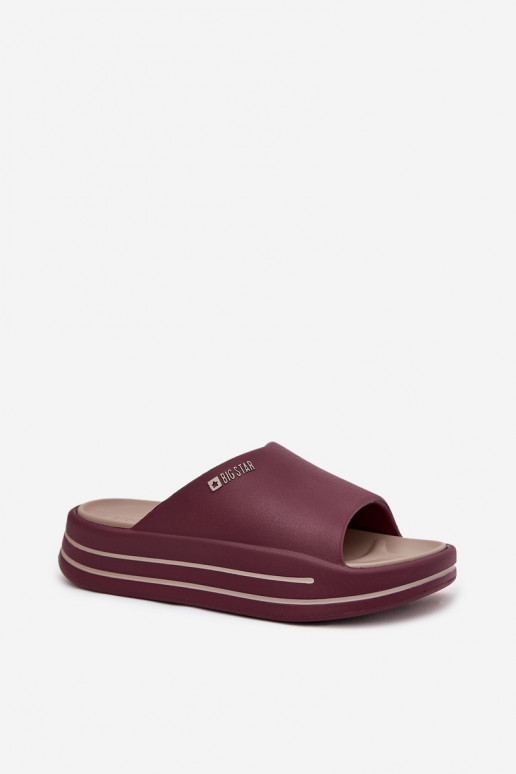 sieviešu čības ar platformu Big Star SS274425 bordo krāsas