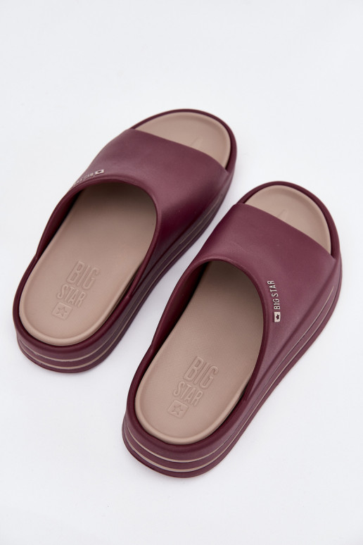 sieviešu čības ar platformu Big Star SS274425 bordo krāsas