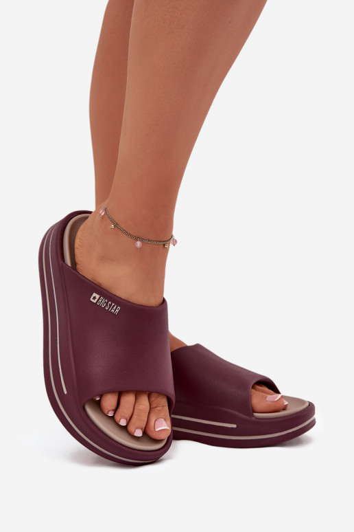 sieviešu čības ar platformu Big Star SS274425 bordo krāsas