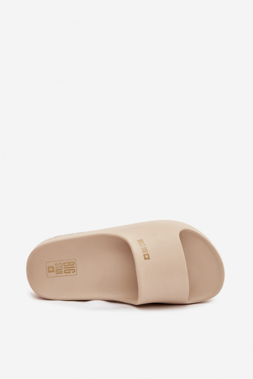 sieviešu čības Vieglas čības uz pirksta ar platformu Big Star SS274722 smilšu krāsas