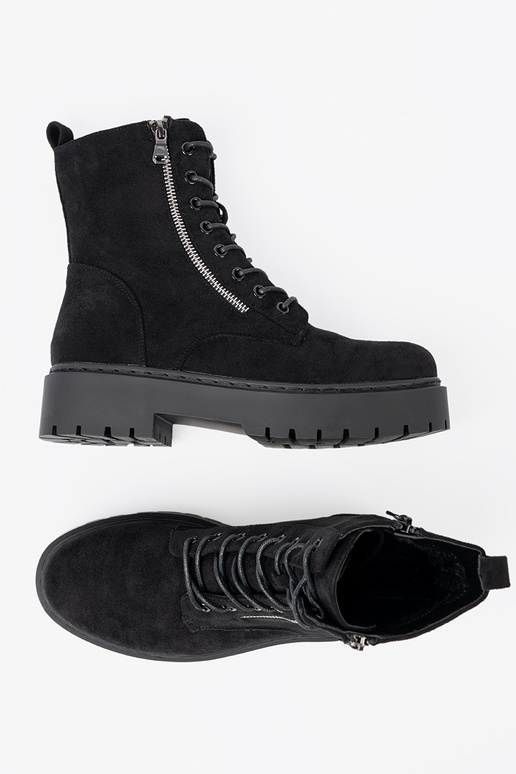 apavi sieviešu Melnas krāsas z zamszoInym Inykończeniem