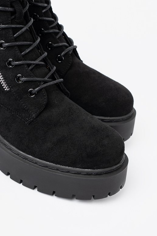 apavi sieviešu Melnas krāsas z zamszoInym Inykończeniem