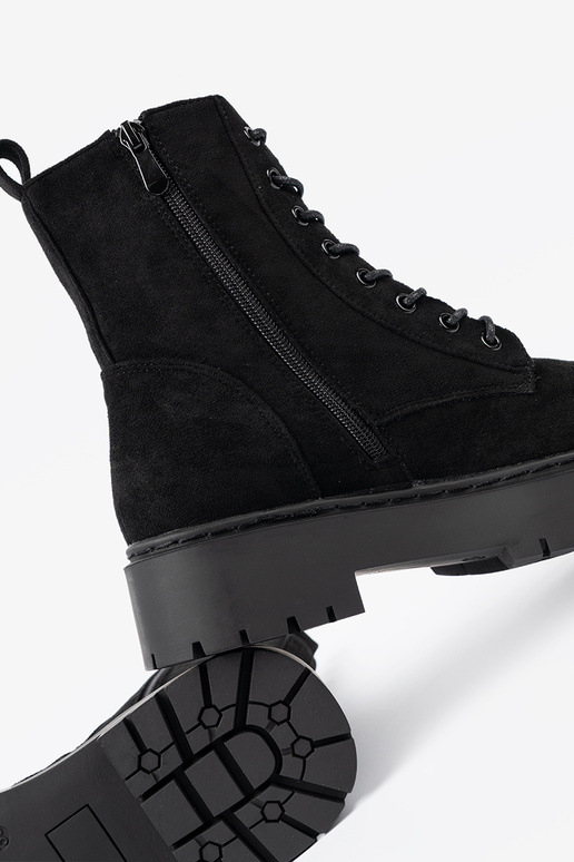 apavi sieviešu Melnas krāsas z zamszoInym Inykończeniem