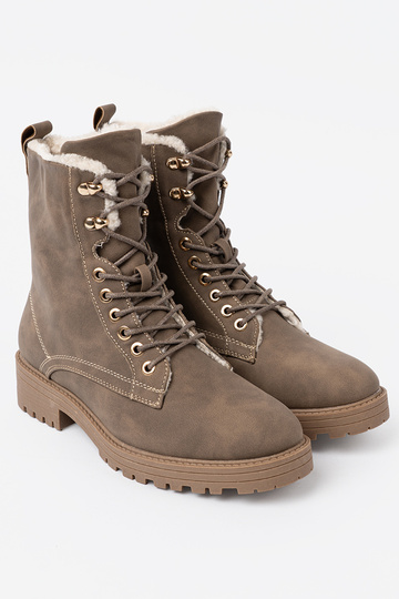 Stilīgs Zābaki tumšsbēšs z grubą podeszIną