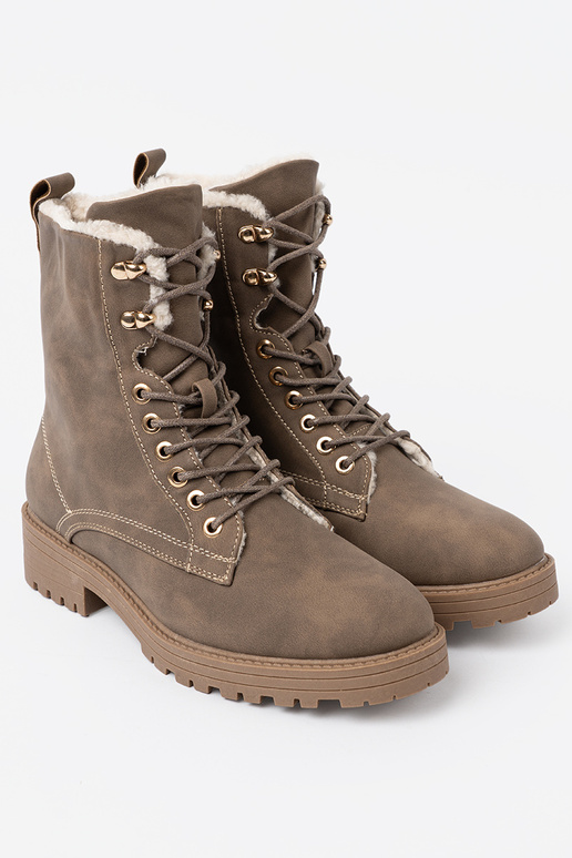 Stilīgs Zābaki tumšsbēšs z grubą podeszIną