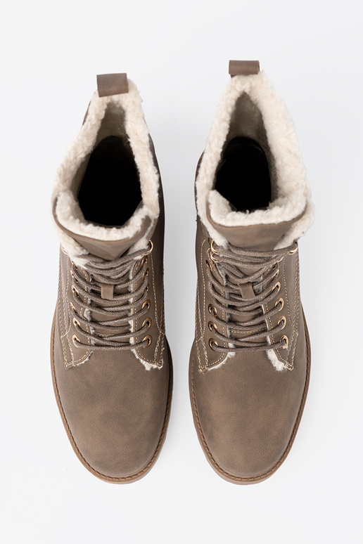 Stilīgs Zābaki tumšsbēšs z grubą podeszIną