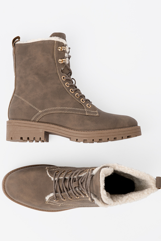 Stilīgs Zābaki tumšsbēšs z grubą podeszIną