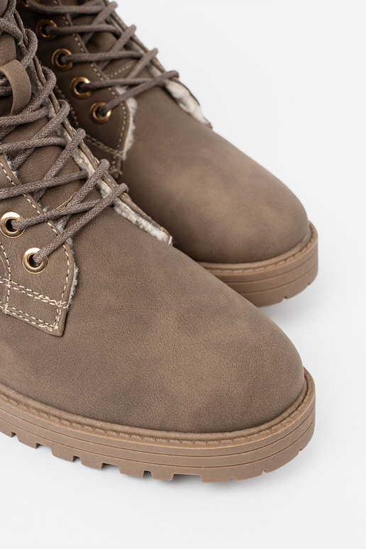 Stilīgs Zābaki tumšsbēšs z grubą podeszIną