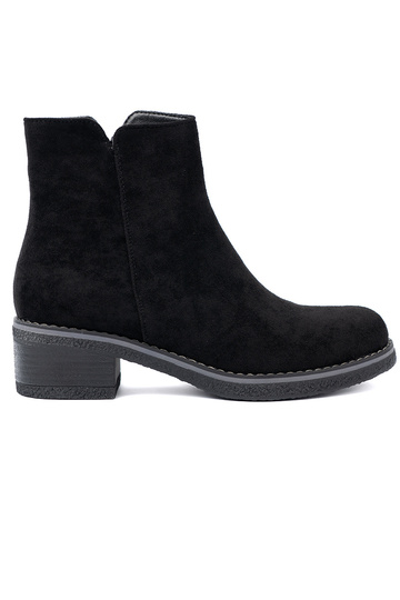 Proste Melnas krāsas zābaki na komfortoInym obcasie 2