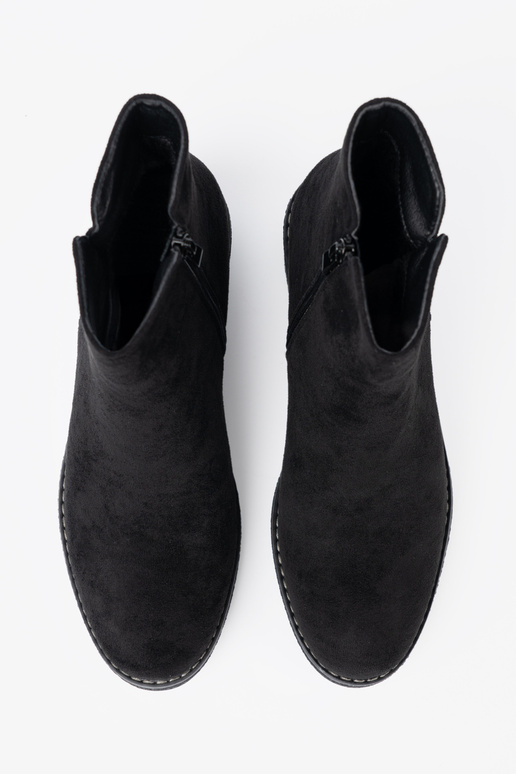 Proste Melnas krāsas zābaki na komfortoInym obcasie