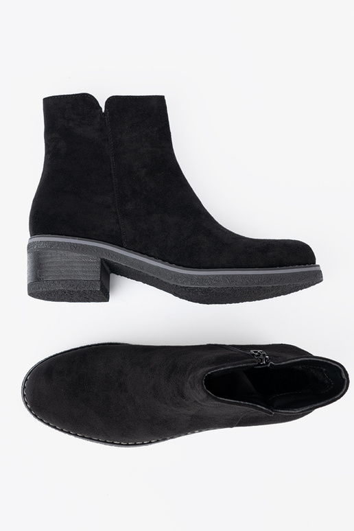 Proste Melnas krāsas zābaki na komfortoInym obcasie