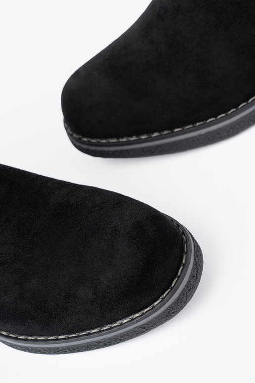 Proste Melnas krāsas zābaki na komfortoInym obcasie