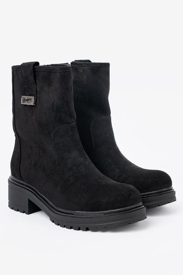 melnas krāsas sieviešu zābaki na masyInnej podeszInie