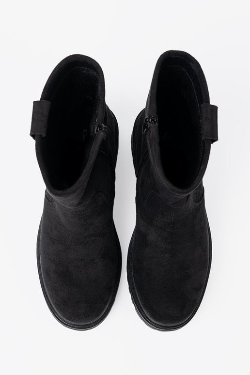 melnas krāsas sieviešu zābaki na masyInnej podeszInie