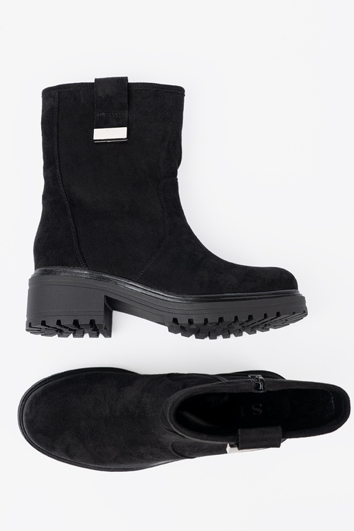 melnas krāsas sieviešu zābaki na masyInnej podeszInie