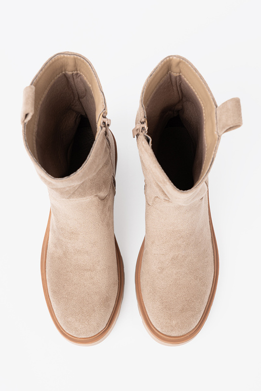 Minimalistyczne zābaki bēšs z miękkiego zamszu